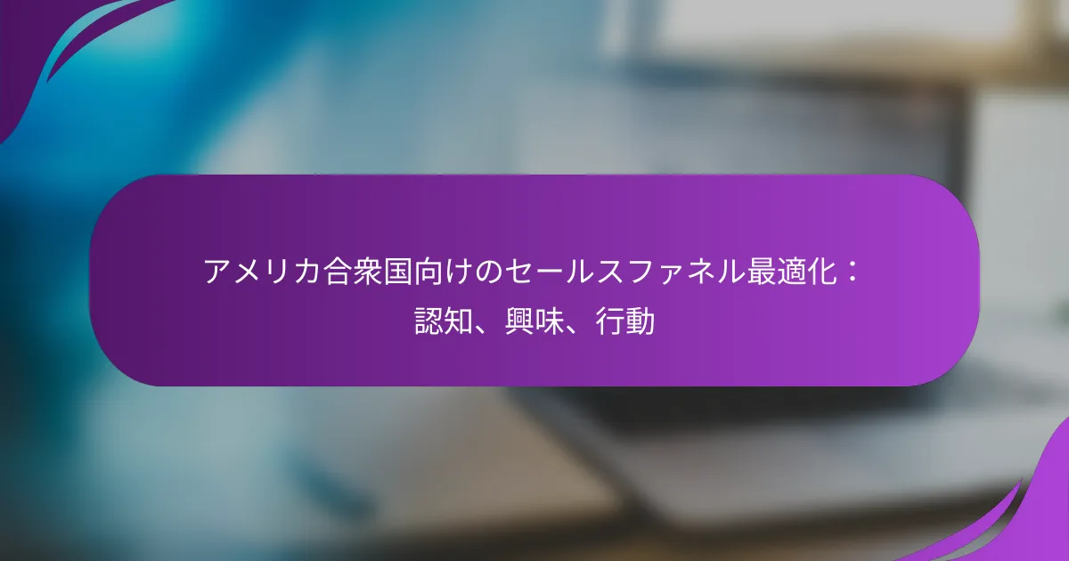 アメリカ合衆国向けのセールスファネル最適化：認知、興味、行動