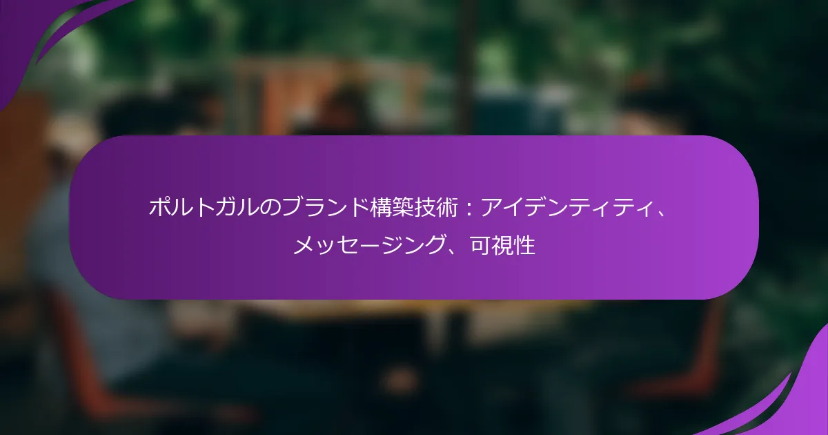 ポルトガルのブランド構築技術：アイデンティティ、メッセージング、可視性