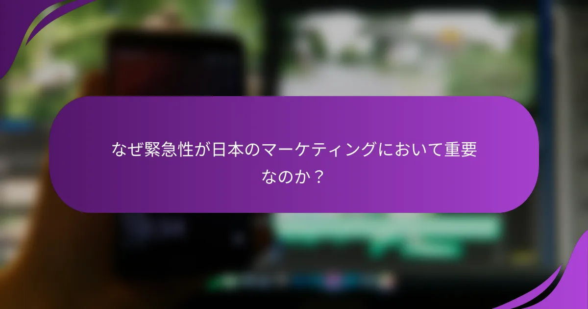 なぜ緊急性が日本のマーケティングにおいて重要なのか?