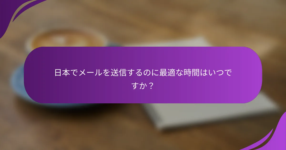 日本でメールを送信するのに最適な時間はいつですか?