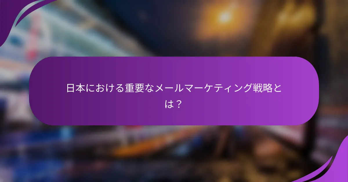 日本における重要なメールマーケティング戦略とは?