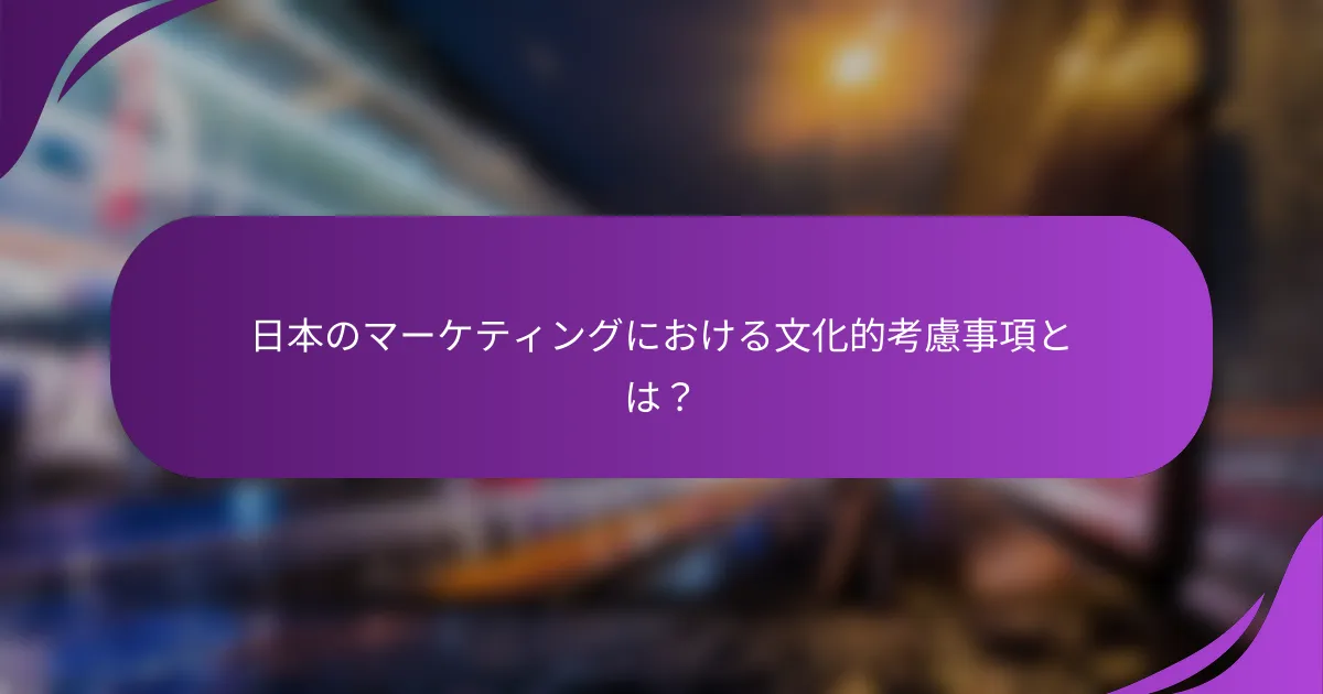 日本のマーケティングにおける文化的考慮事項とは?