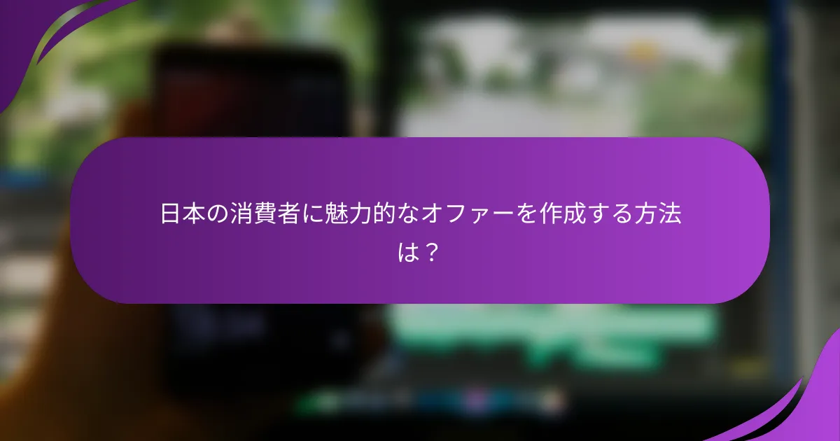 日本の消費者に魅力的なオファーを作成する方法は?