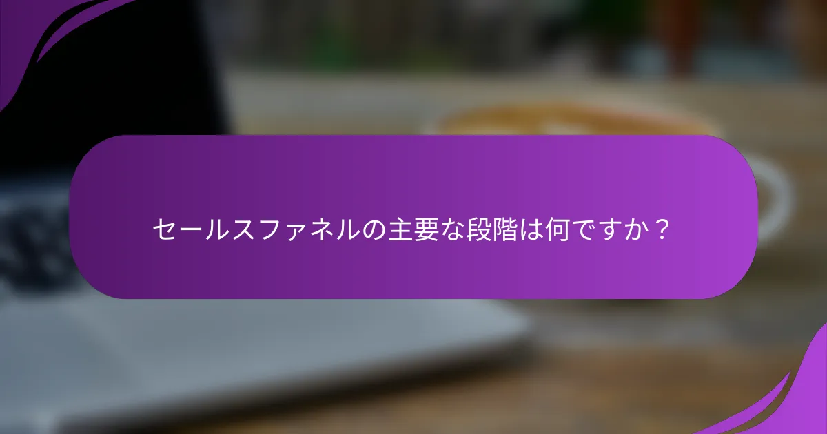 セールスファネルの主要な段階は何ですか?