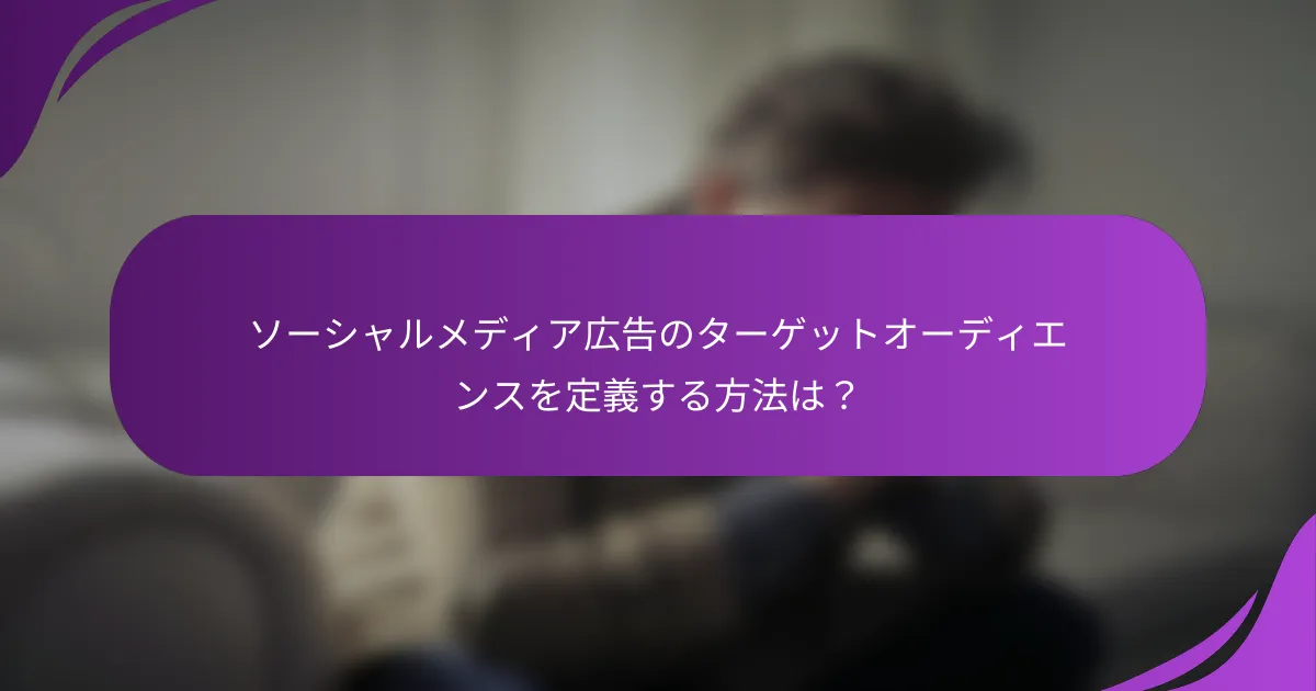 ソーシャルメディア広告のターゲットオーディエンスを定義する方法は?