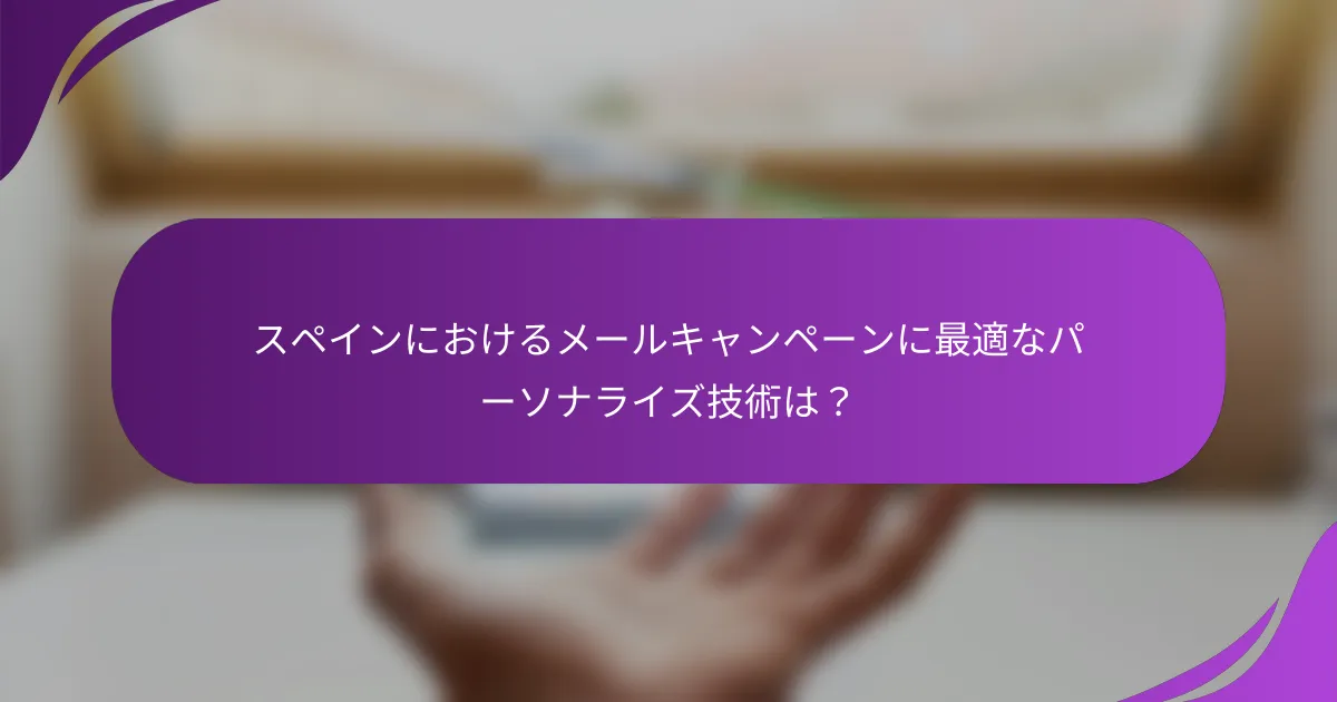 スペインにおけるメールキャンペーンに最適なパーソナライズ技術は?