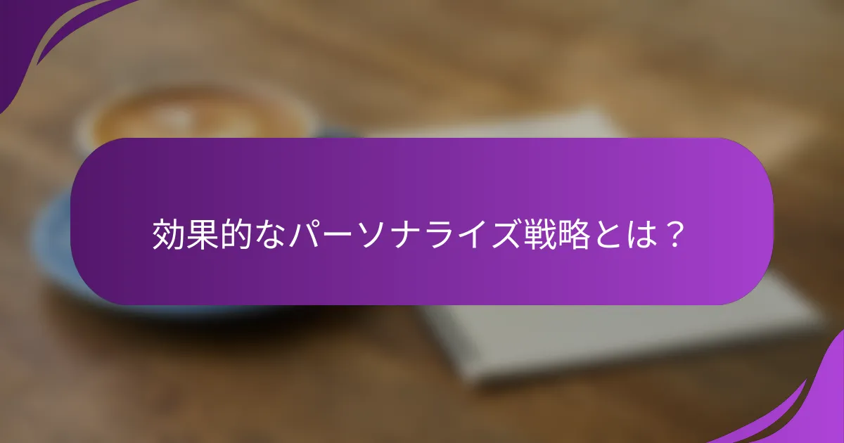 効果的なパーソナライズ戦略とは?
